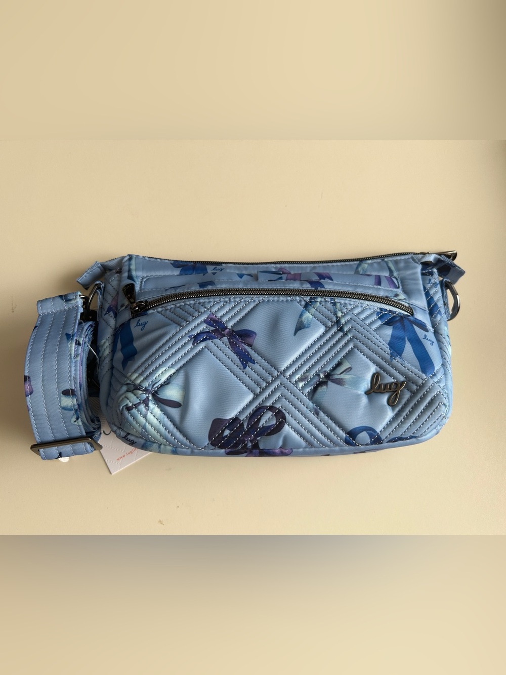 LUG DASH CROSSBODY BOWS PERIWINKLE NWT